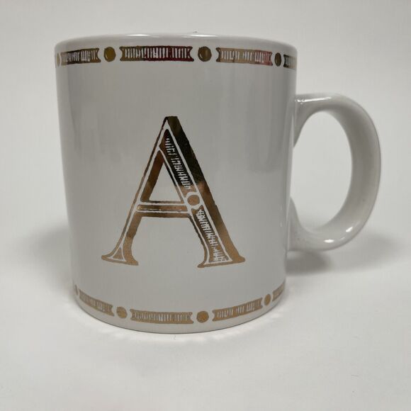 Signature Housewares Incorporated Vintage 2015 White Gold Cup Saucer "A" Initial - Picture 6 of 12